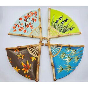 Silvestri porcelain Asian Fan Seasonal sushi or dessert Serving plates